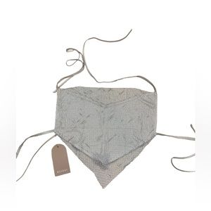 NWT MESHKI DAPHNE DIAMANTÉ‎ COWL NECK HALTER TOP